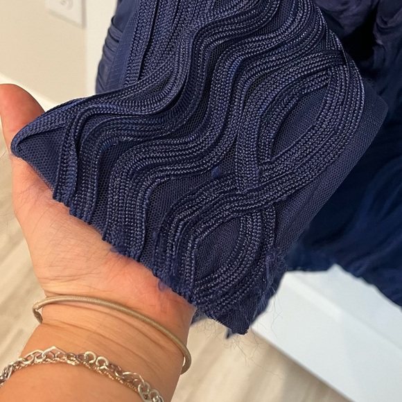 JS Collections Navy Long Sleeve Lace Maxi Evening Dress Gown Size 20W - Picture 6 of 15